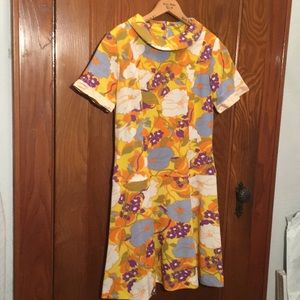 Vintage Patterned Dress with Circle Skirt